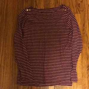 J Crew Boatneck Striped Painter Tee